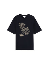 T-shirt oversize brodé - Black & Ecru