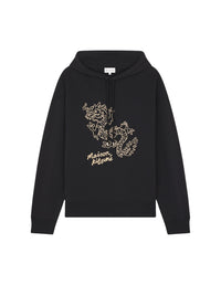 Long-sleeved hoodie - Black & Ecru