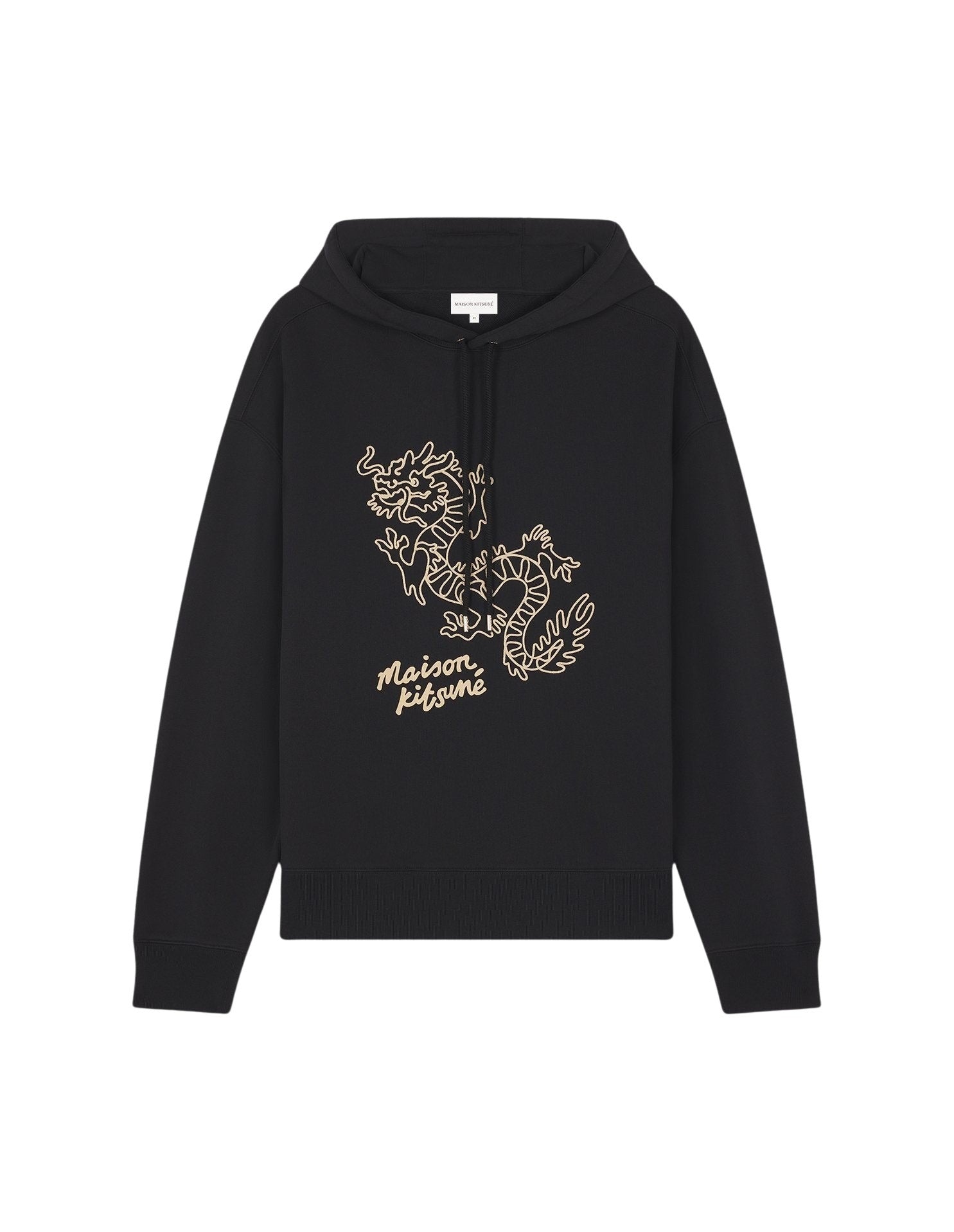 Long-sleeved hoodie - Black & Ecru