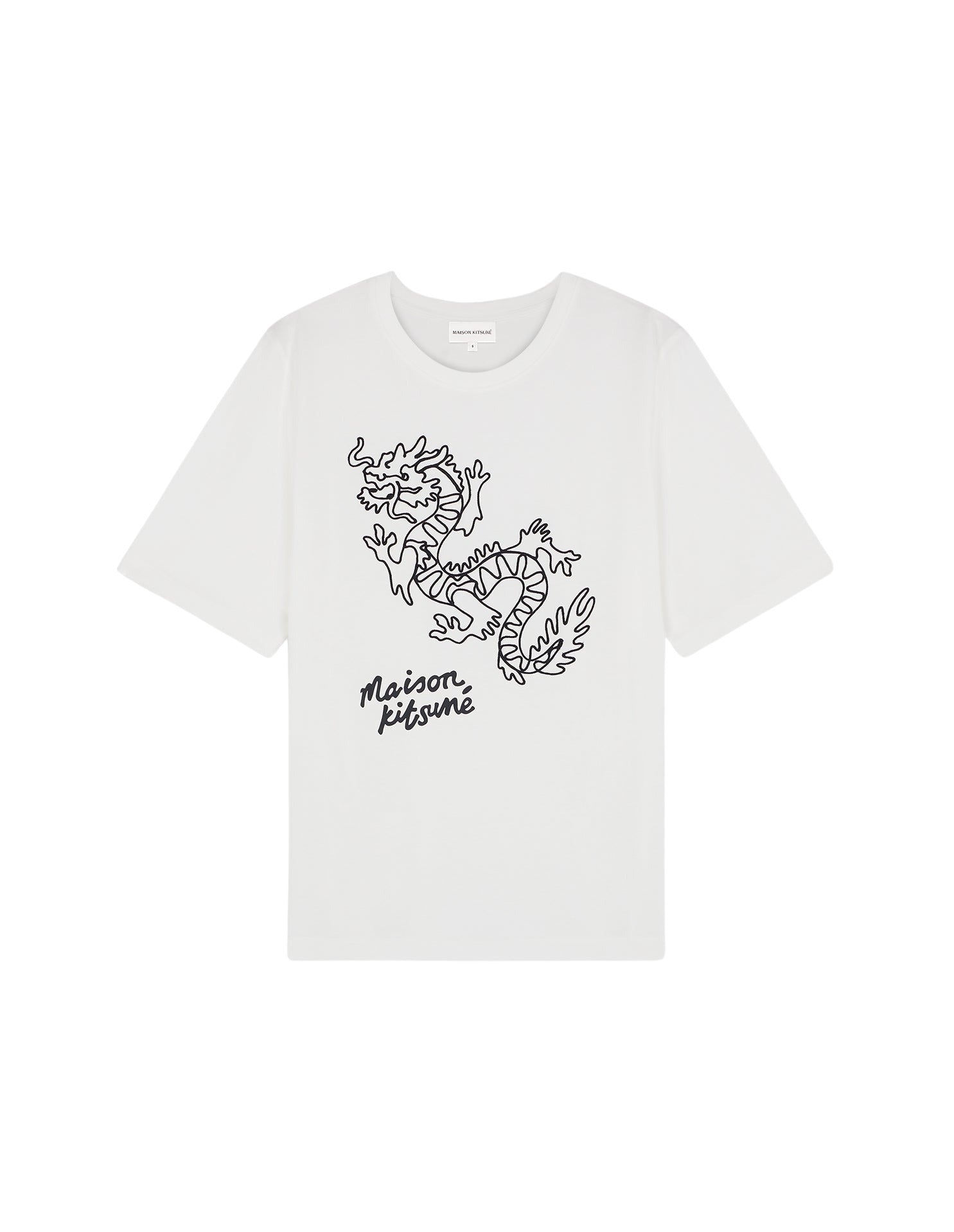 T-shirt avec broderie - Ecru & Black