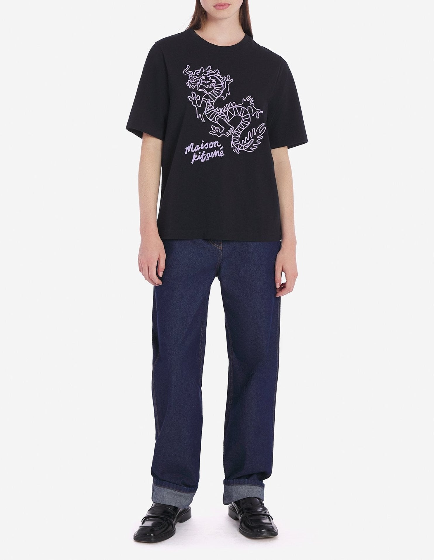 T-shirt avec broderie - Black Purple