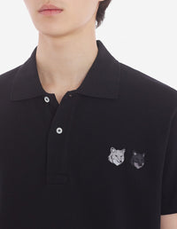 Polo à manches courtes avec deux écussons - Black