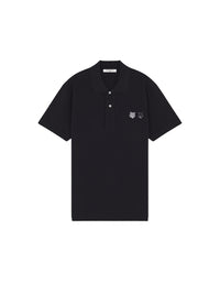 Polo à manches courtes avec deux écussons - Black