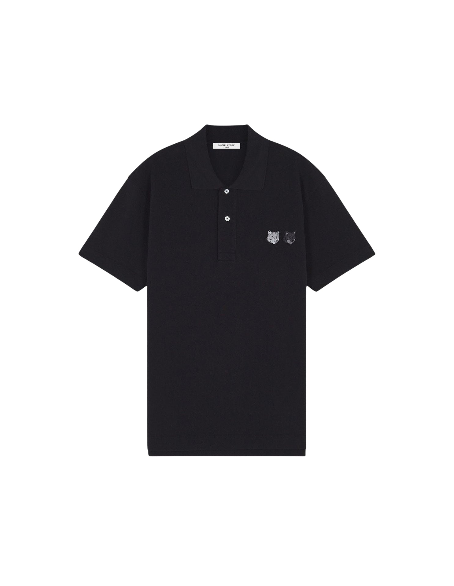 Polo à manches courtes avec deux écussons - Black