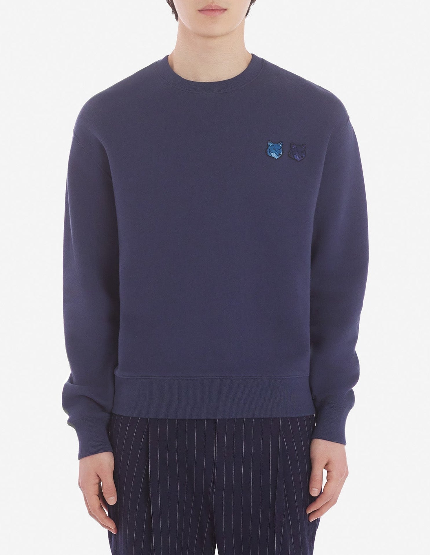 Sweatshirt Bold Fox Head avec deux écussons brodés  - Ink Blue