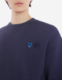 Sweatshirt Bold Fox Head avec deux écussons brodés  - Ink Blue