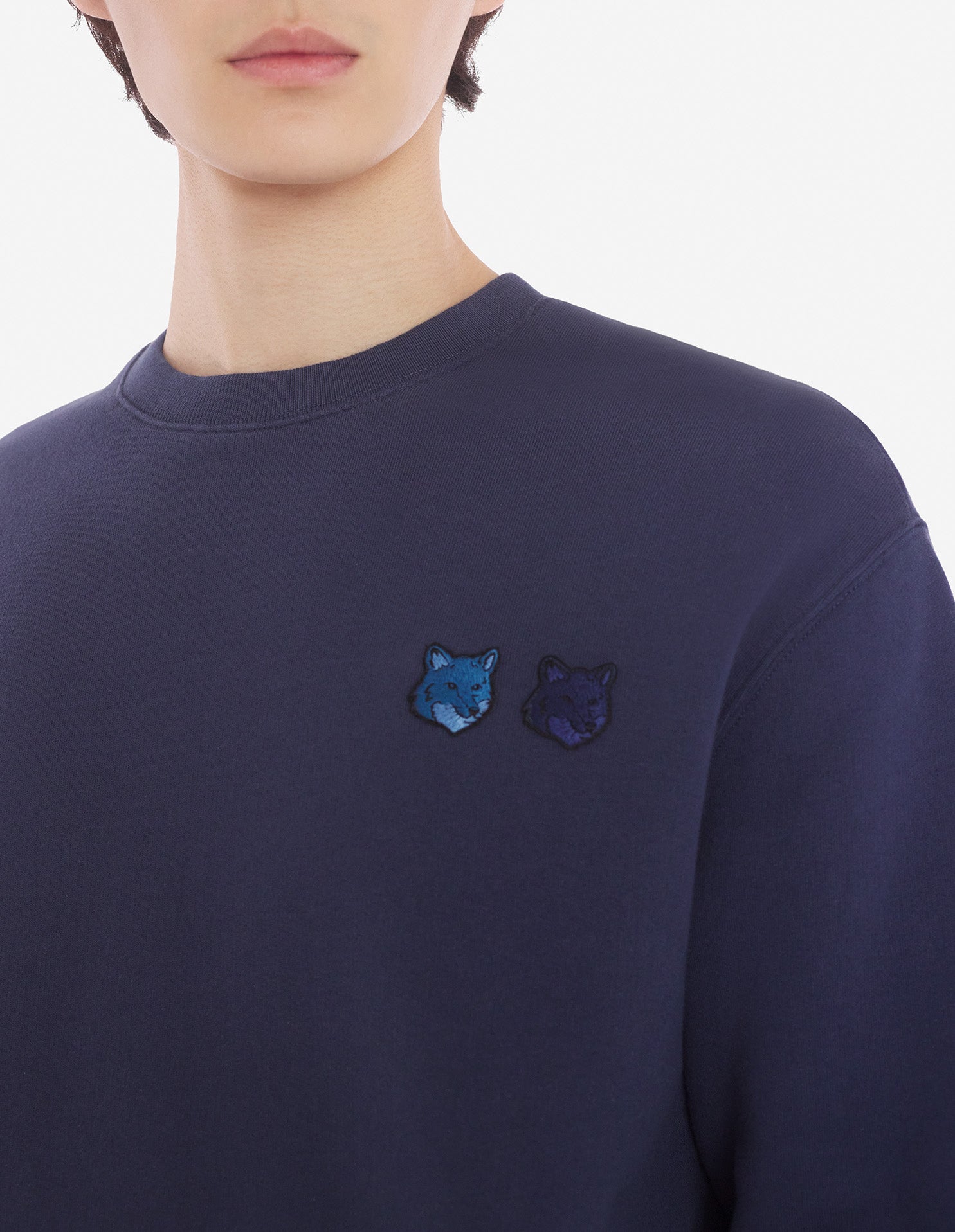 Sweatshirt Bold Fox Head avec deux écussons brodés  - Ink Blue