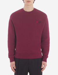 Sweatshirt Bold Fox Head avec deux écussons brodés  - Burgundy