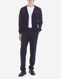 Cardigan with wool crest - Ink Blue