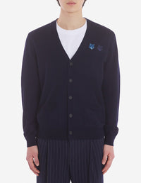 Cardigan with wool crest - Ink Blue