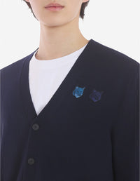 Cardigan with wool crest - Ink Blue