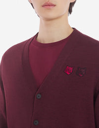 Cardigan with wool crest - Burgundy