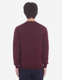 Cardigan with wool crest - Burgundy