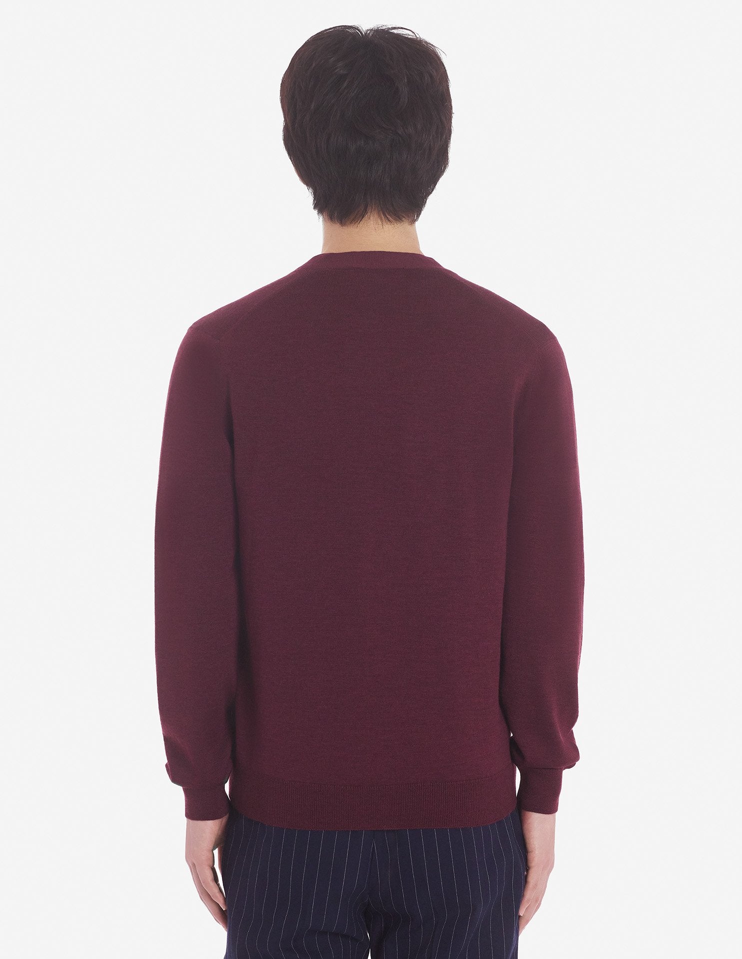 Cardigan with wool crest - Burgundy