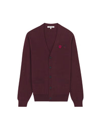 Cardigan with wool crest - Burgundy