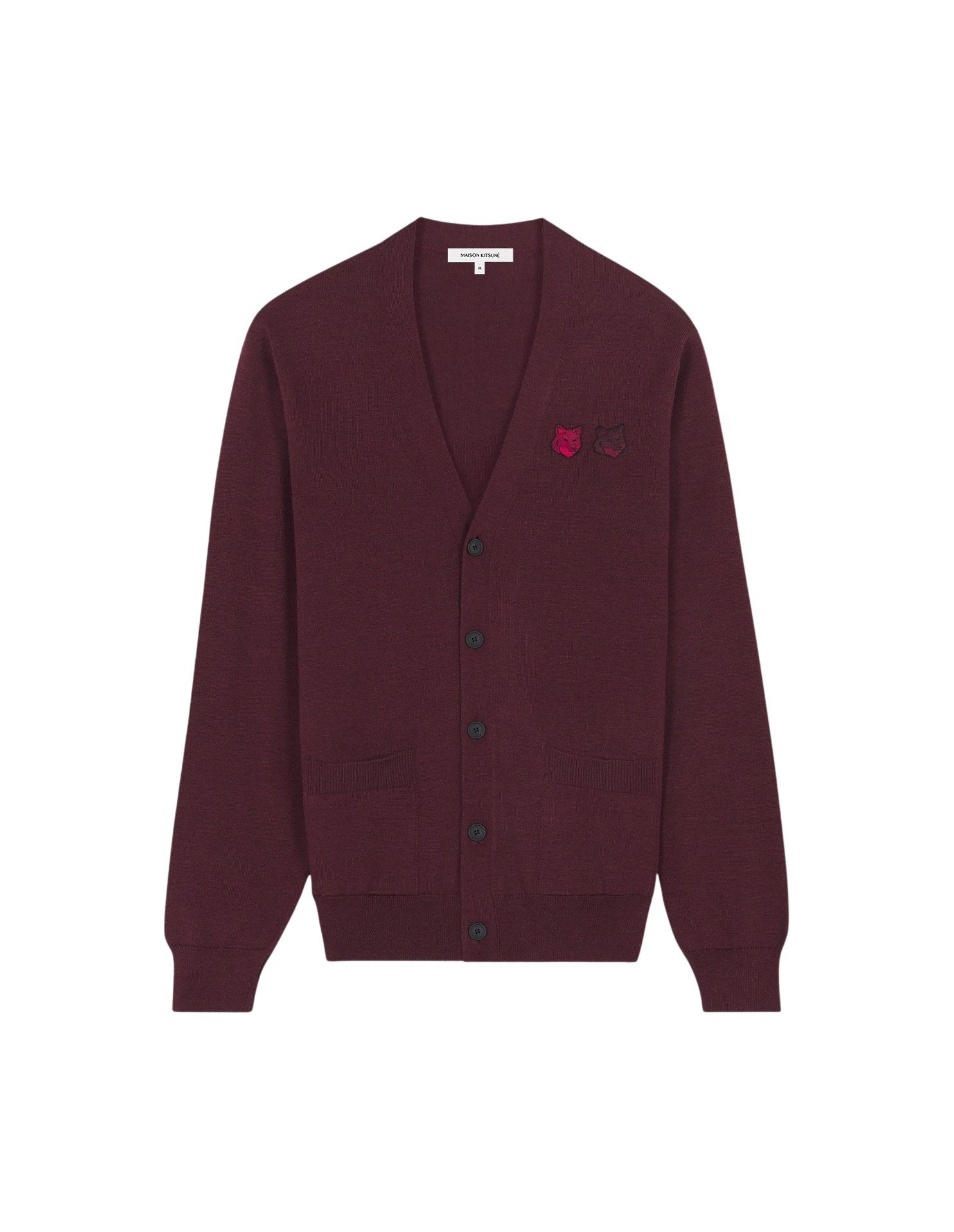Cardigan with wool crest - Burgundy