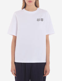 T-shirt Bold Fox Head avec double écusson - White