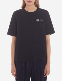 T-shirt Bold Fox Head avec double écusson - Black