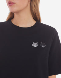T-shirt Bold Fox Head avec double écusson - Black