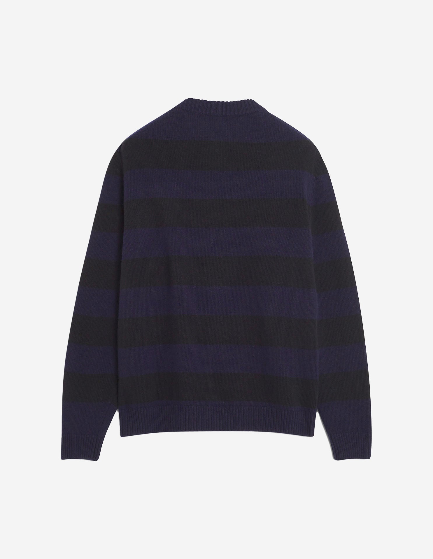 Cardigan rayé Fox Festive en laine - Black & Ink Blue