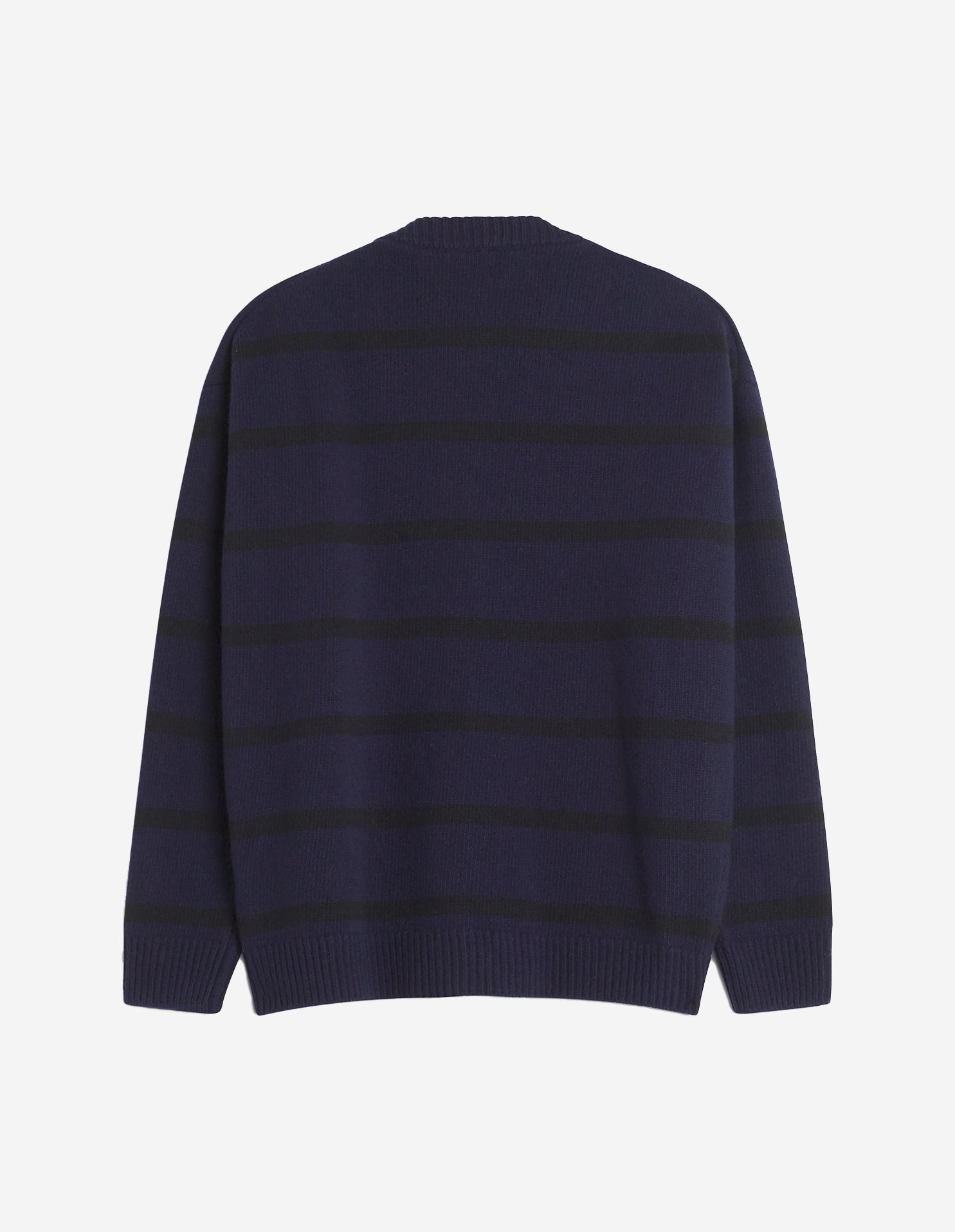 Cardigan à rayures en laine - Black & Ink Blue