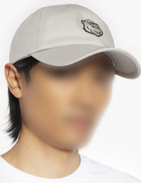 Cap with embroidered badge - Truffle