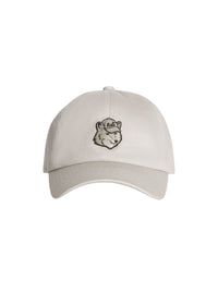 Cap with embroidered badge - Truffle