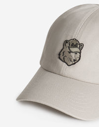 Cap with embroidered badge - Truffle