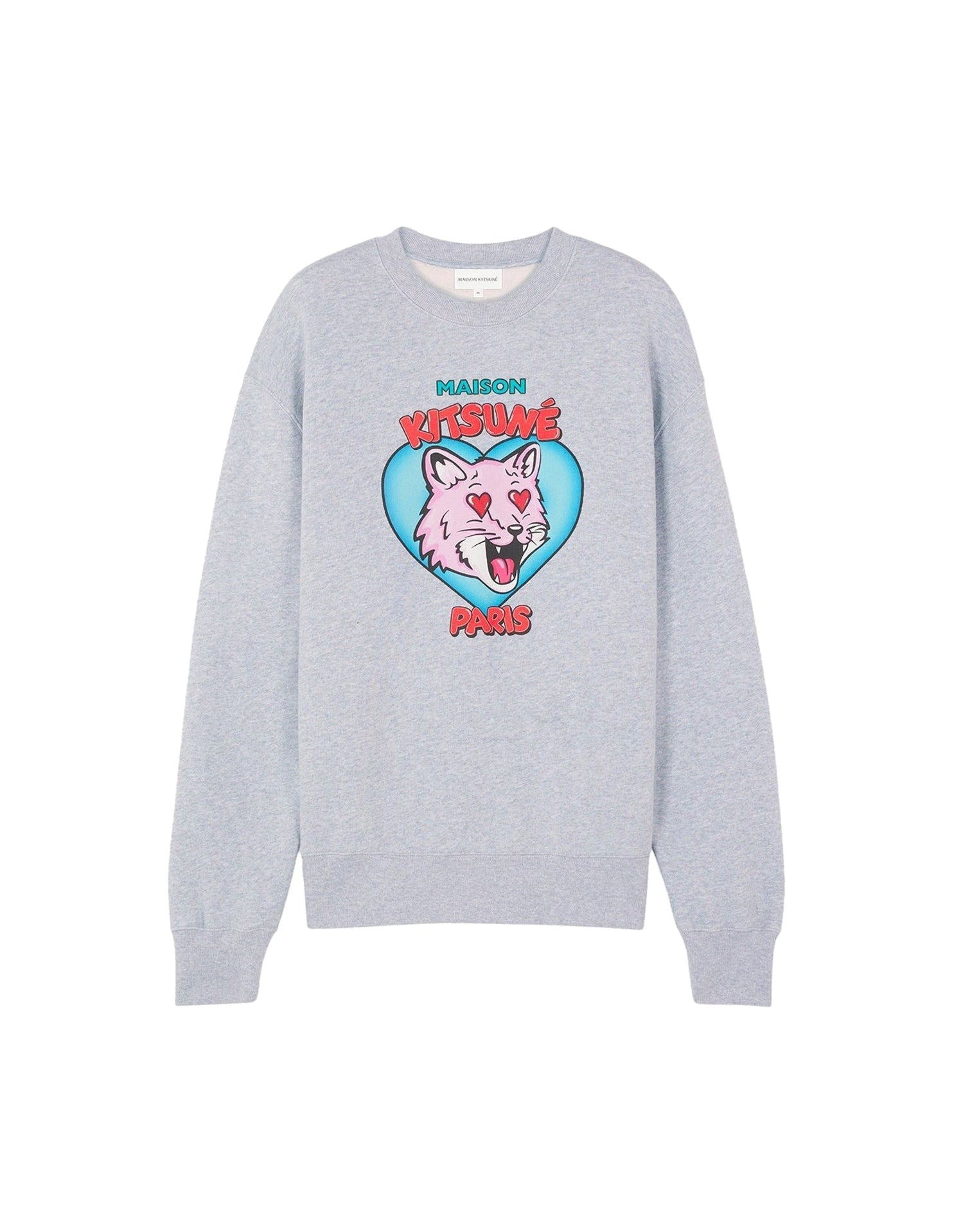 Printed Valentine sweatshirt - Light Grey Melange