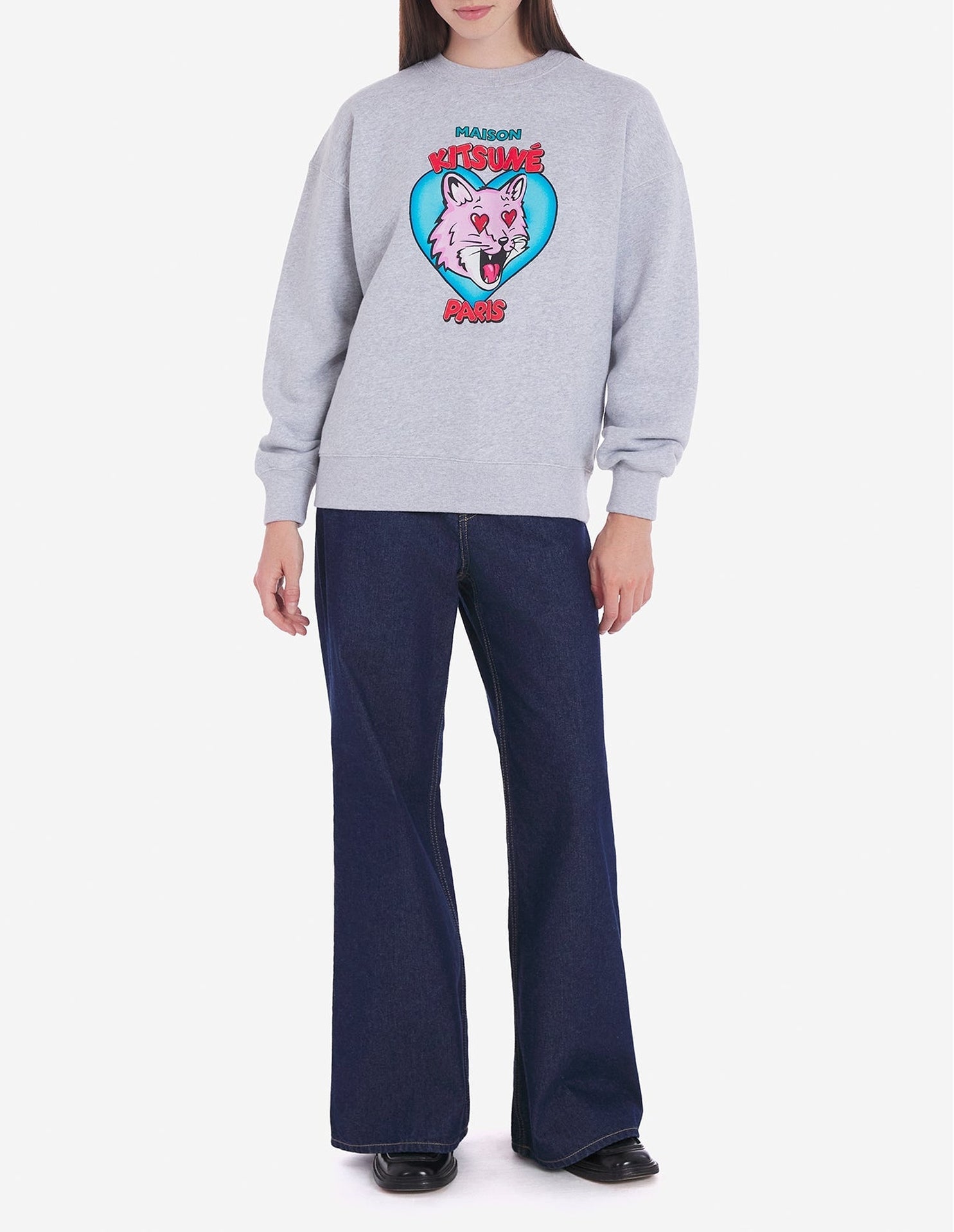 Sweatshirt Valentine imprimé - Light Grey Melange