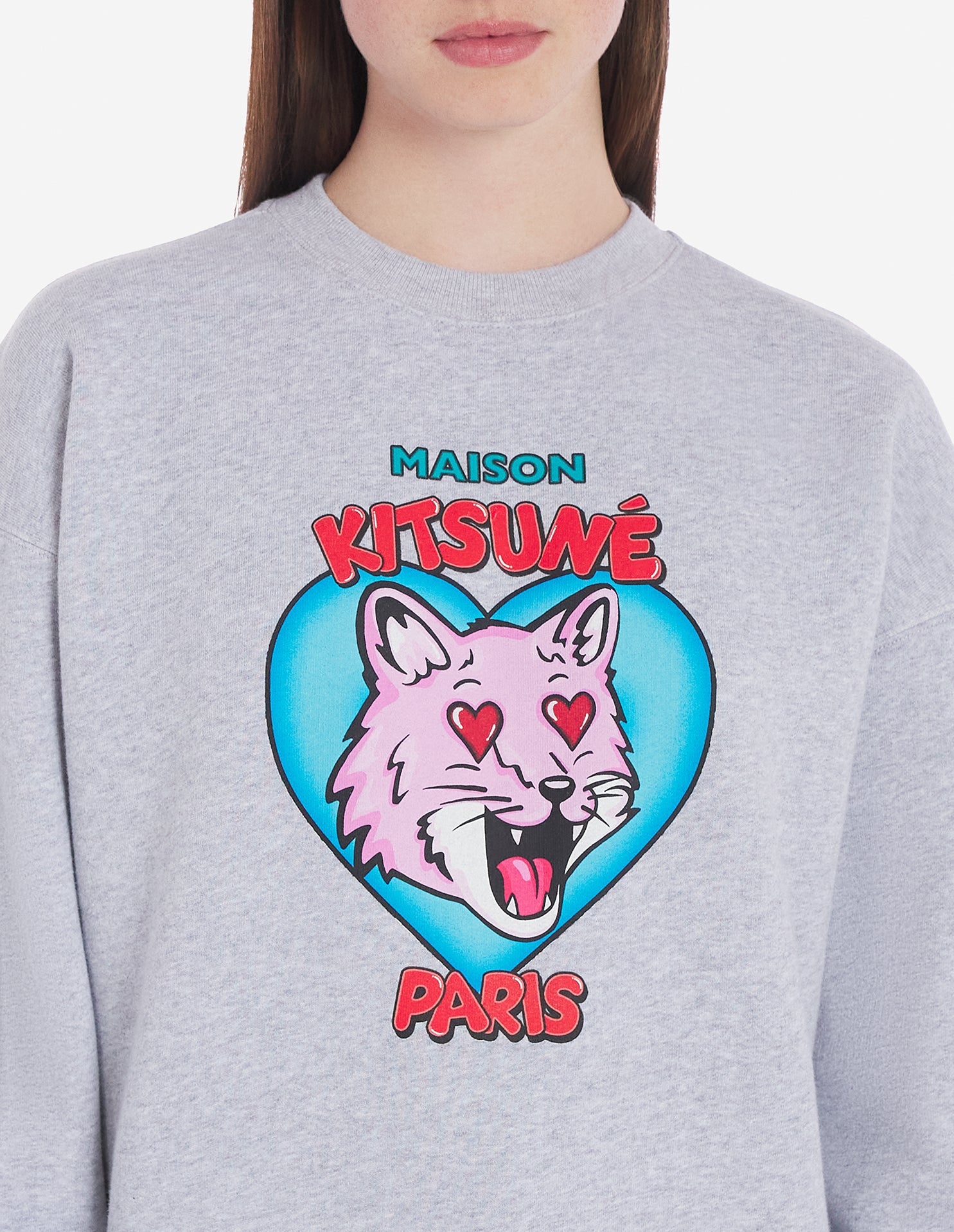 Sweatshirt Valentine imprimé - Light Grey Melange