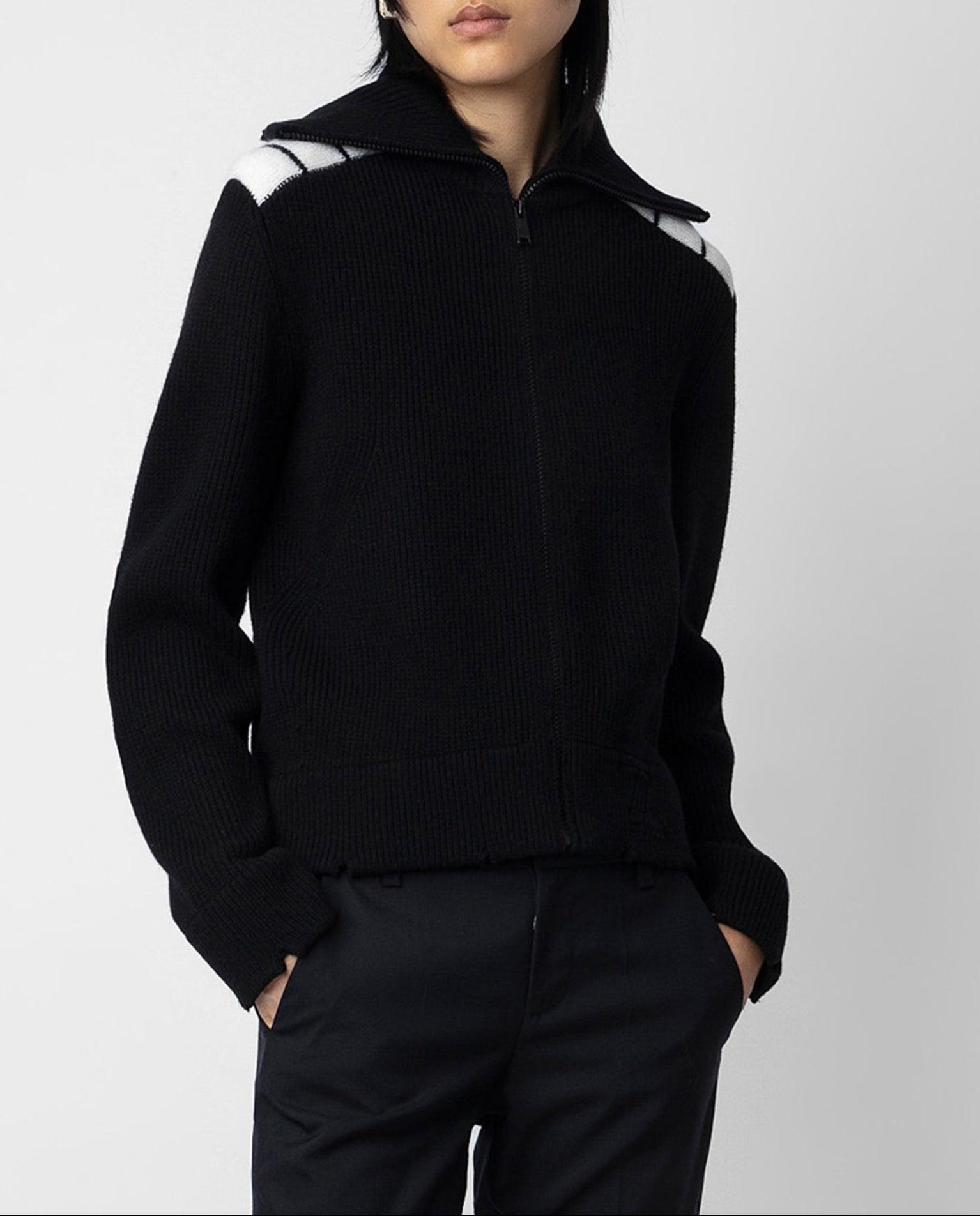 Cardigan Jessie en laine - Noir