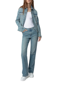 Veste Kasy Strass en denim - Light Blue