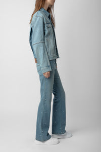Veste Kasy Strass en denim - Light Blue