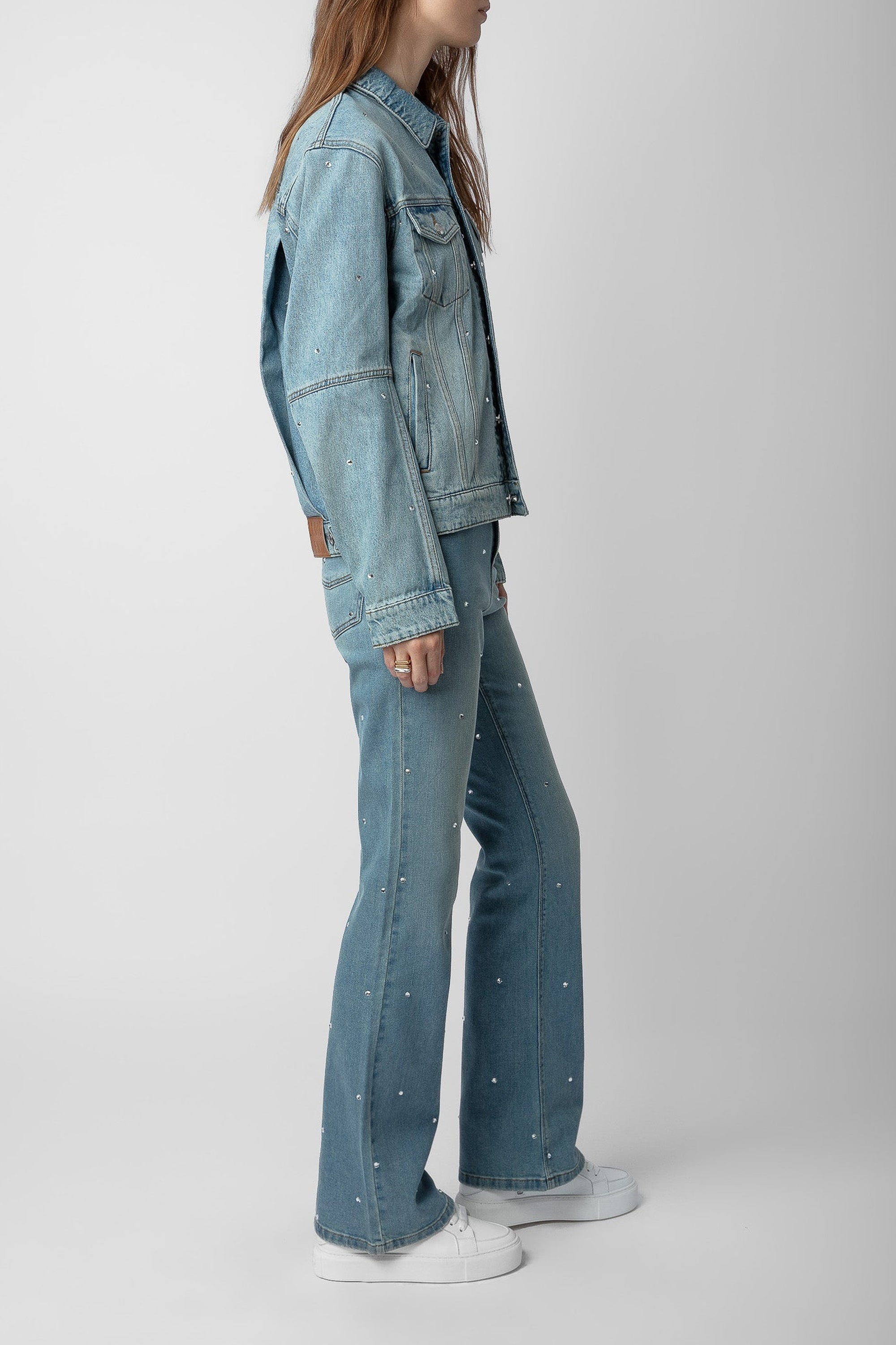 Veste Kasy Strass en denim - Light Blue