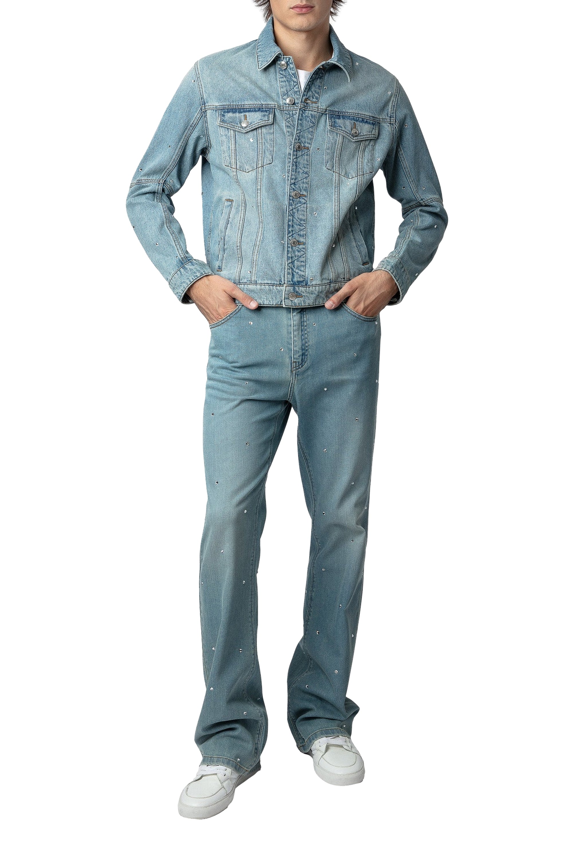 Veste Kasy Strass en denim - Light Blue
