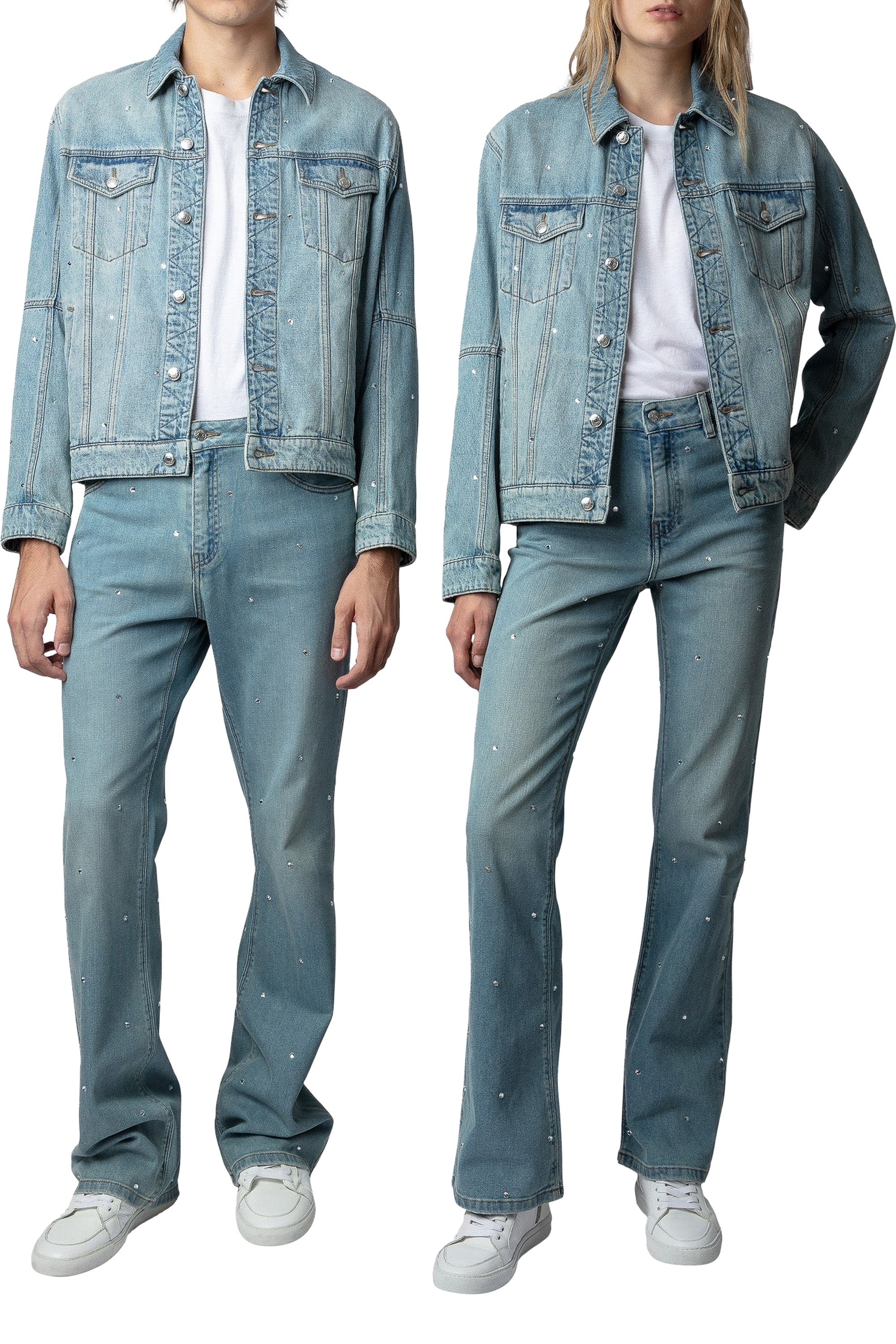 Veste Kasy Strass en denim - Light Blue