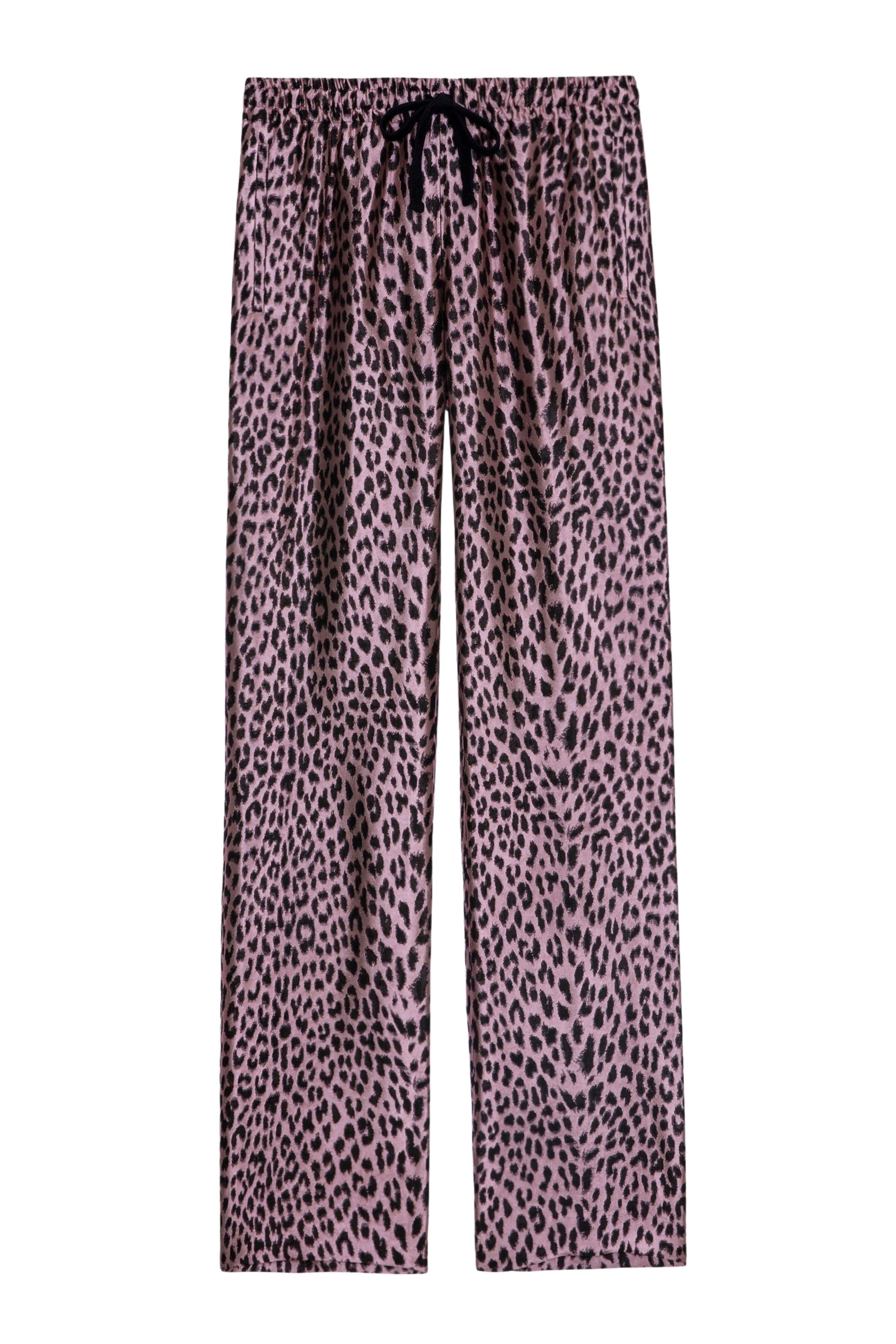 Pantalon Pomy Jacquard Léopard - Rose