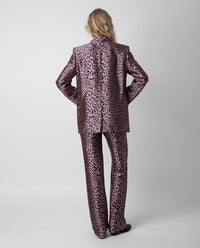 Pantalon Pomy Jacquard Léopard - Rose
