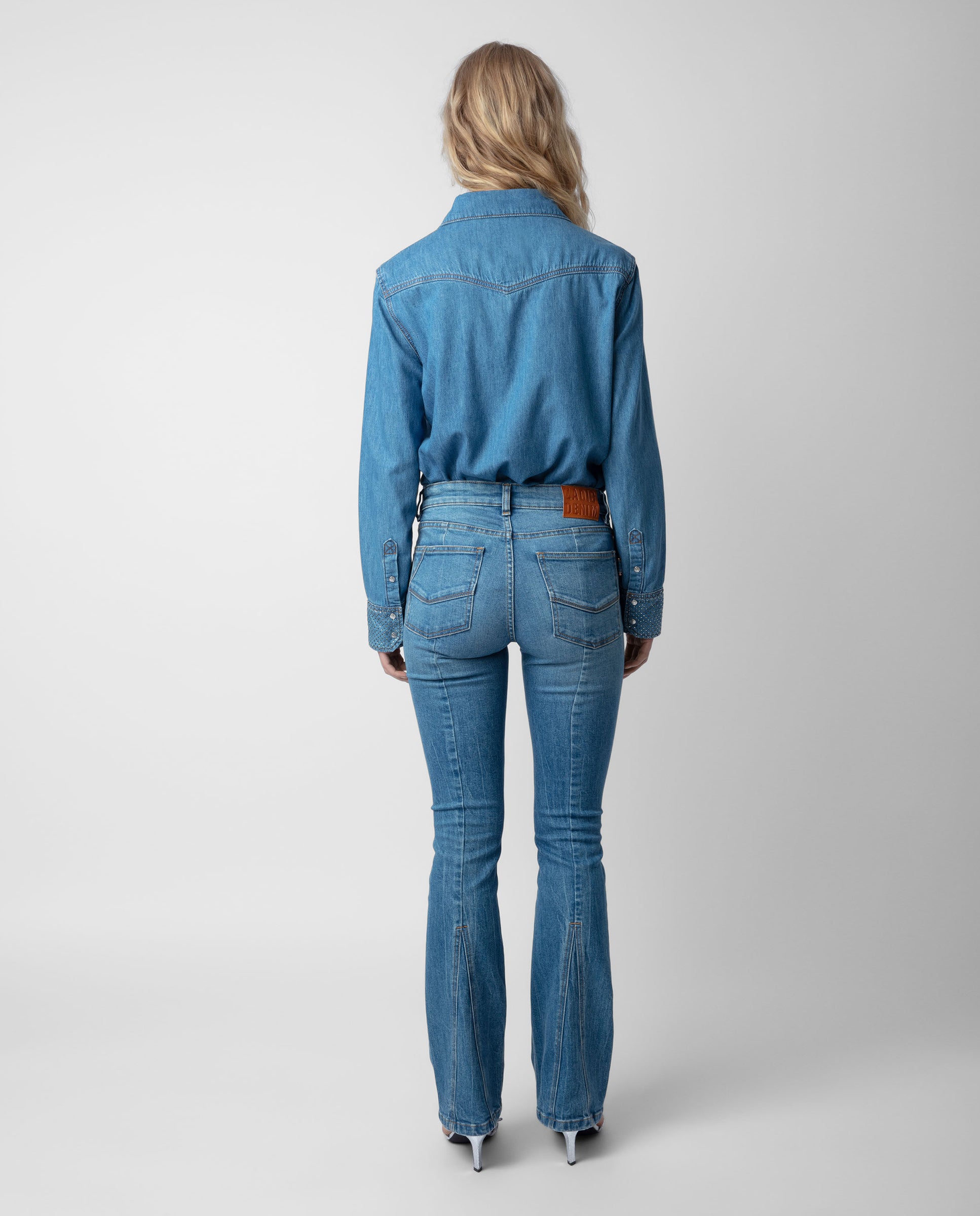 Chemise Thelma en denim à strass - Light Blue