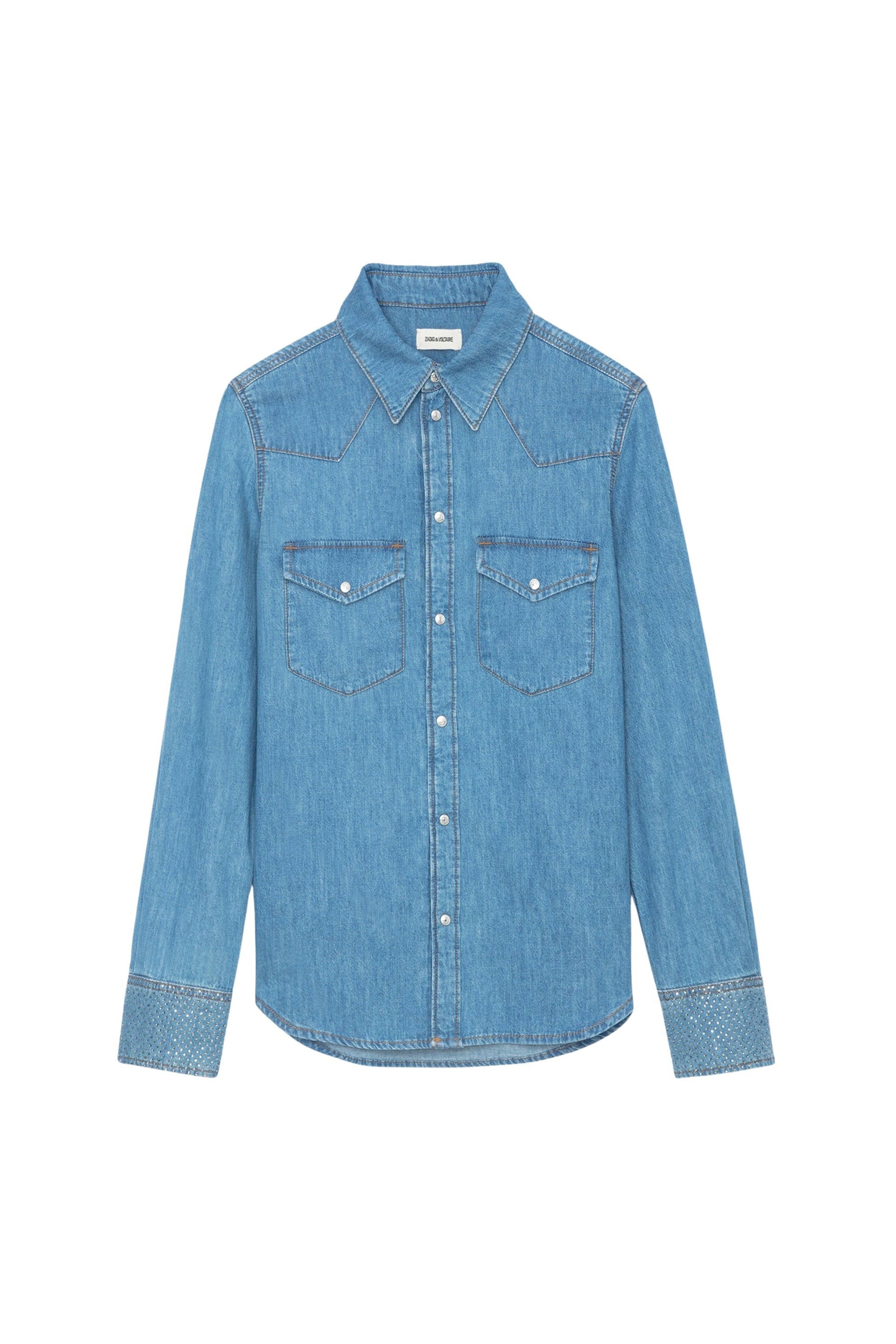 Chemise Thelma en denim à strass - Light Blue