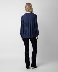 Chemise Tenew en satin - Marine