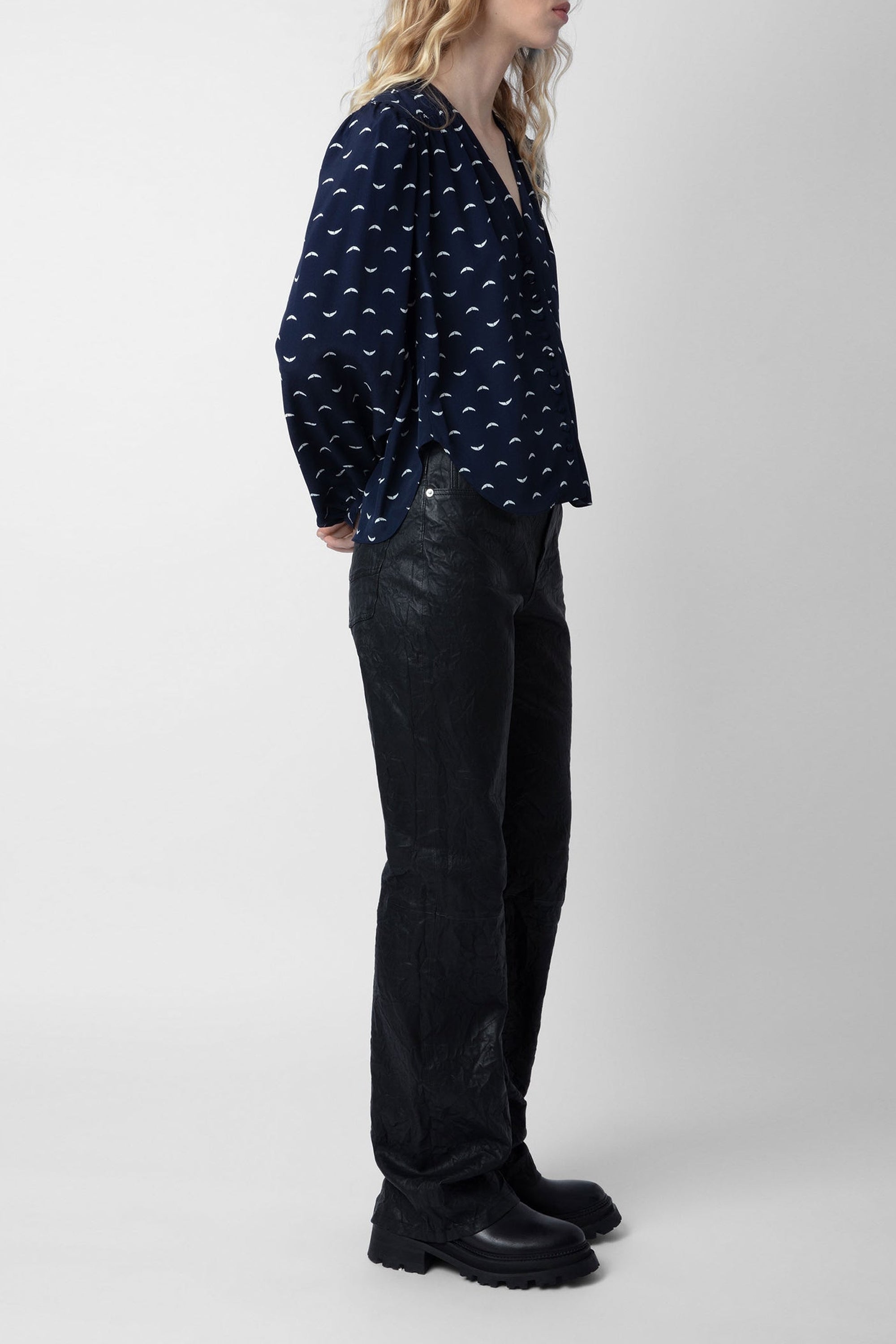 Blouse Turin en soie - Marine