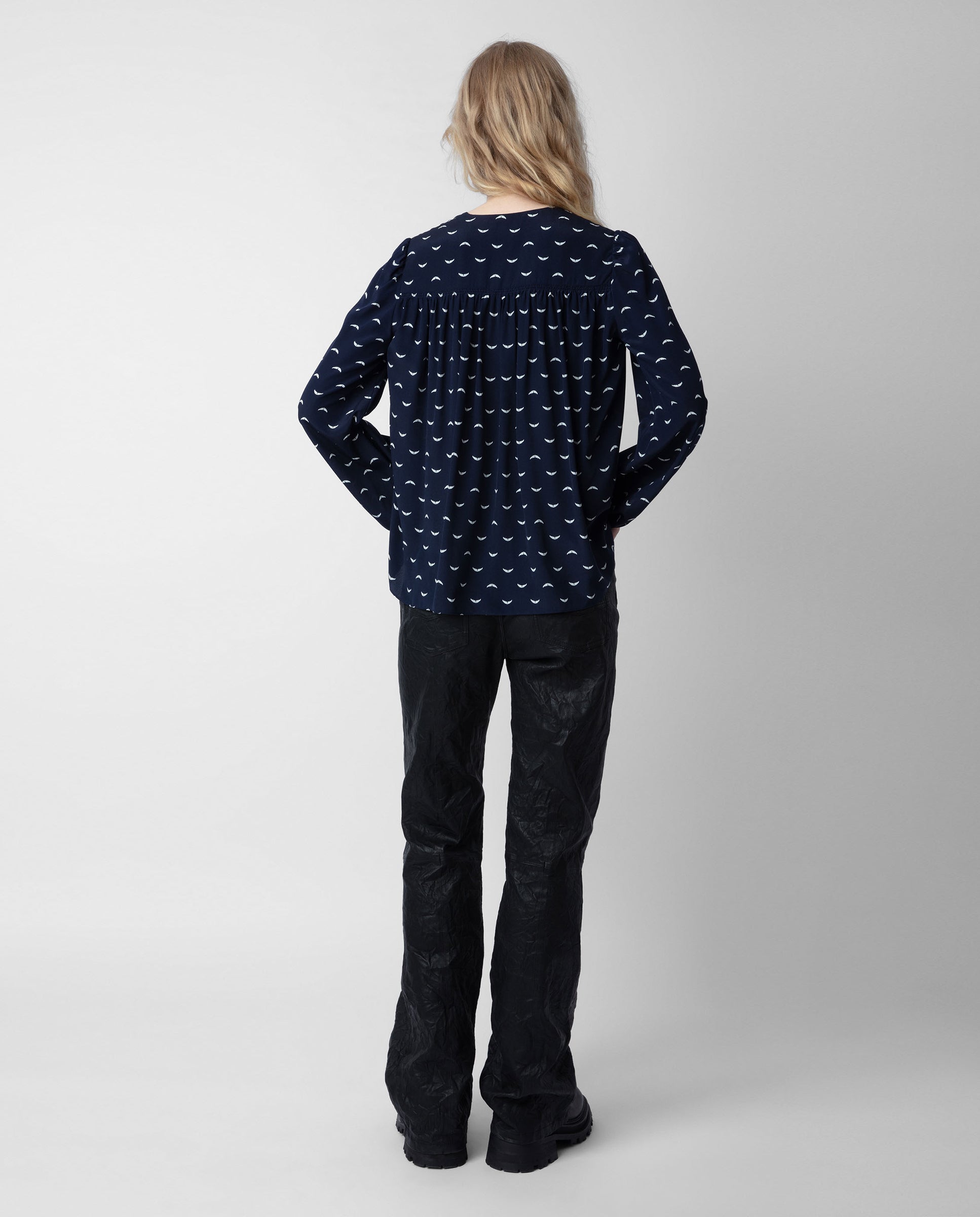 Blouse Turin en soie - Marine