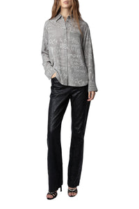 Chemise Morning Jacquard en soie - Gris Moyen