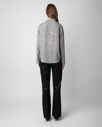 Chemise Morning Jacquard en soie - Gris Moyen