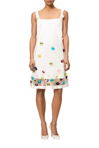Robe courte brodée en soie - Multi