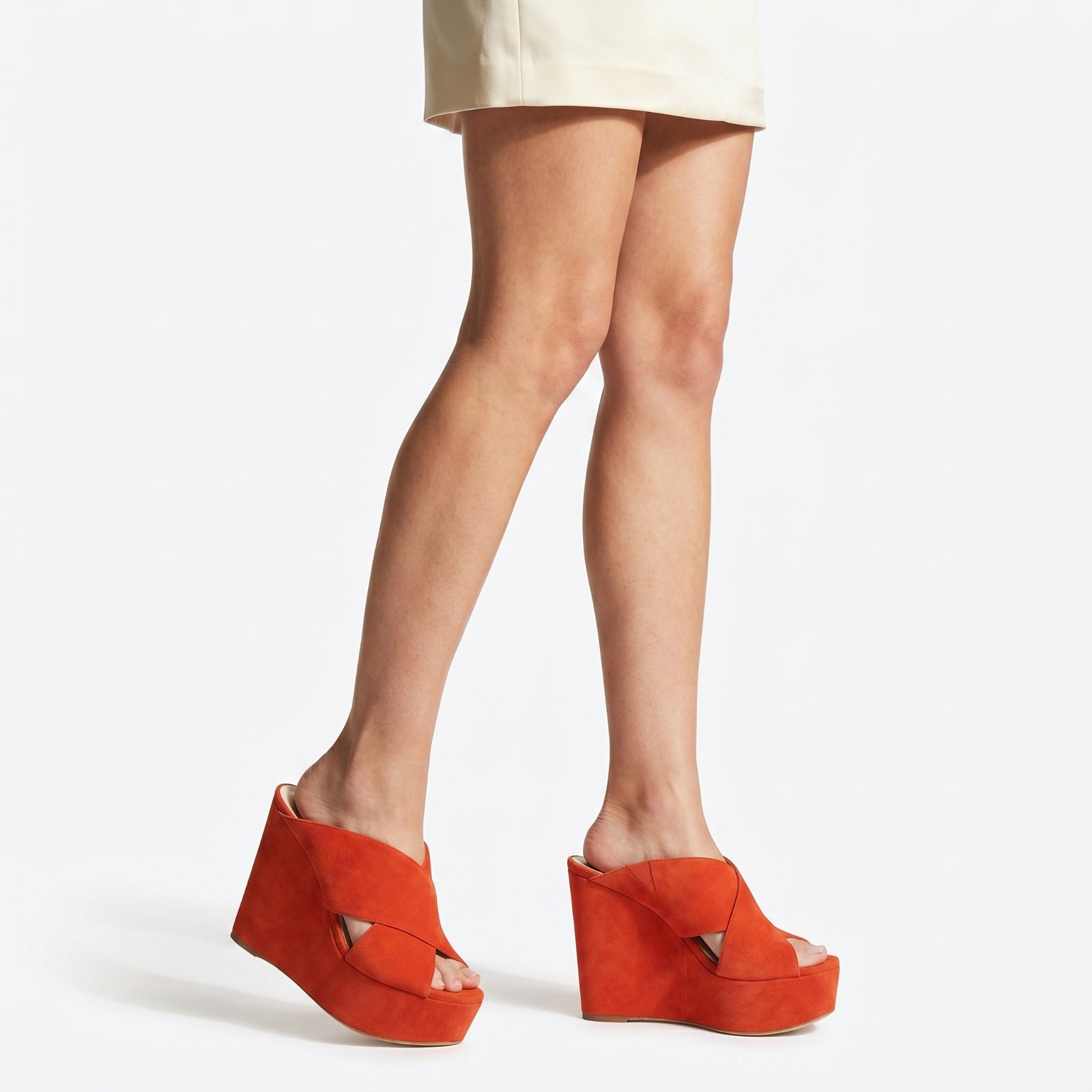 Alma 120 wedge sandals in suede - Lacca