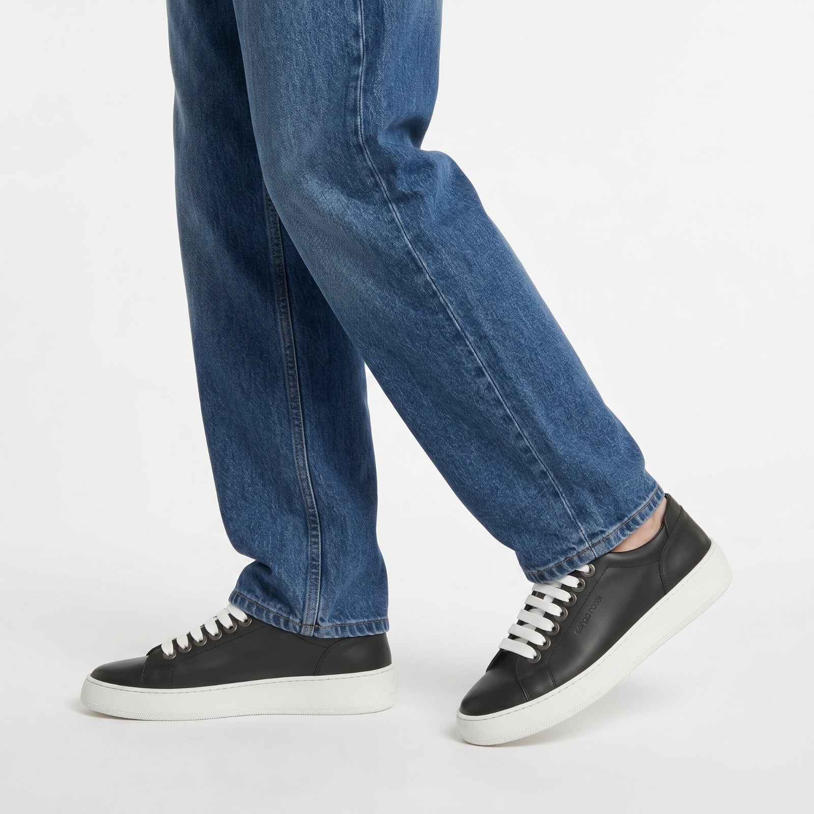 Sr1 Addict leather trainers - Nero & Fondo Bianco