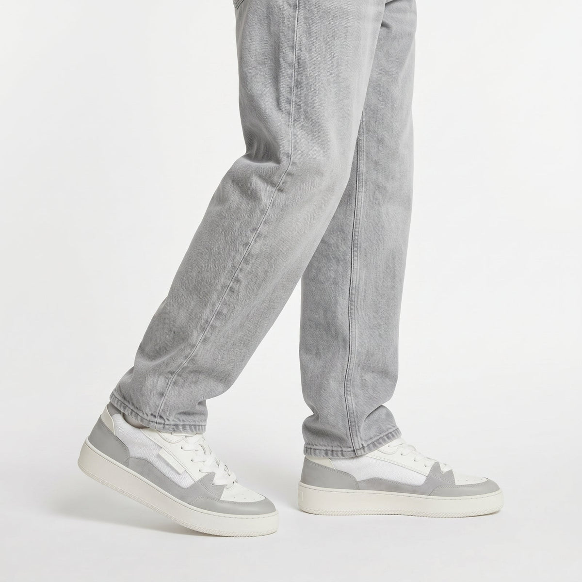 Baskets Sr1 Addict en cuir - Ghiaccio & Bianco